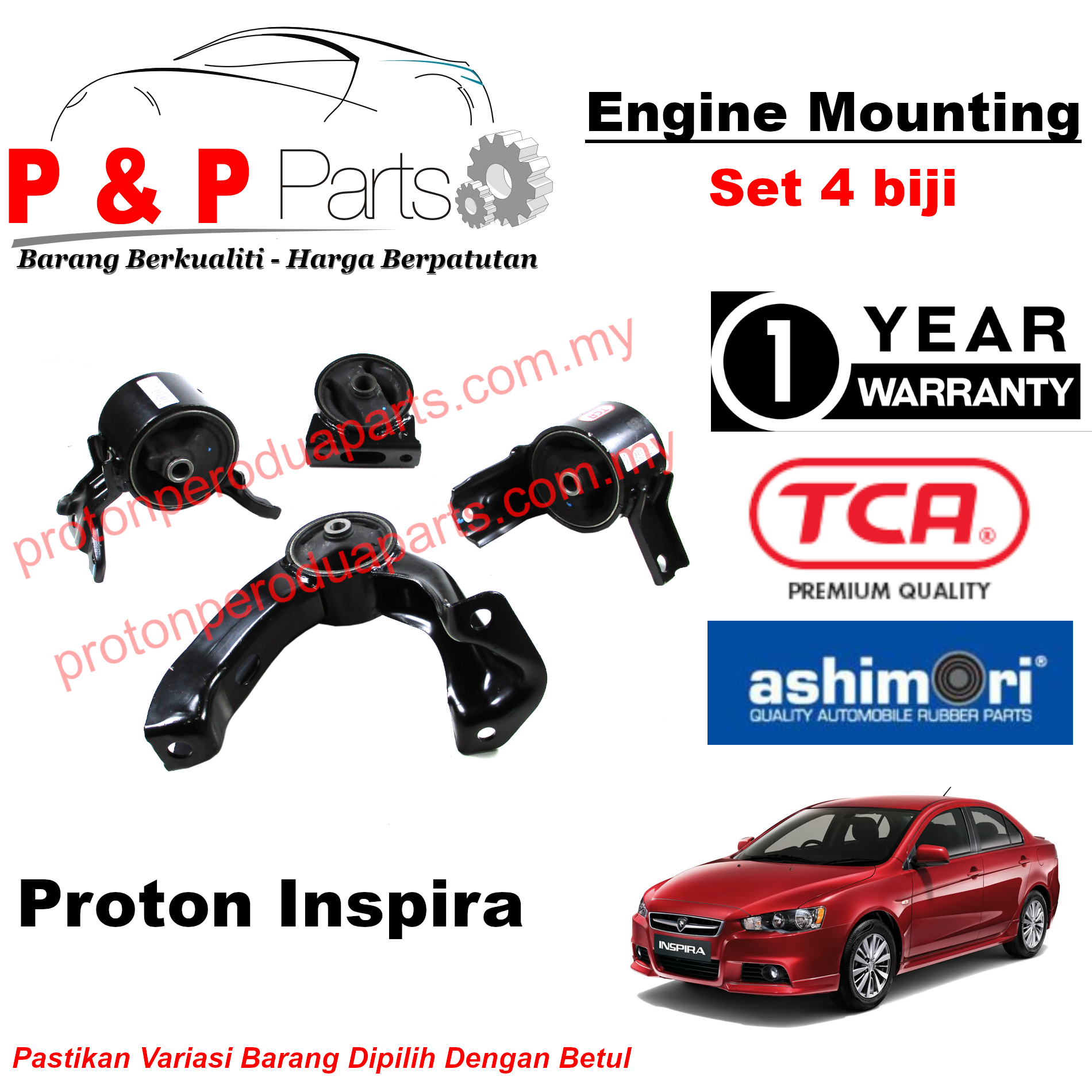Engine Mounting Set For Proton Inspira 1.8 2.0 - 1 Year ...