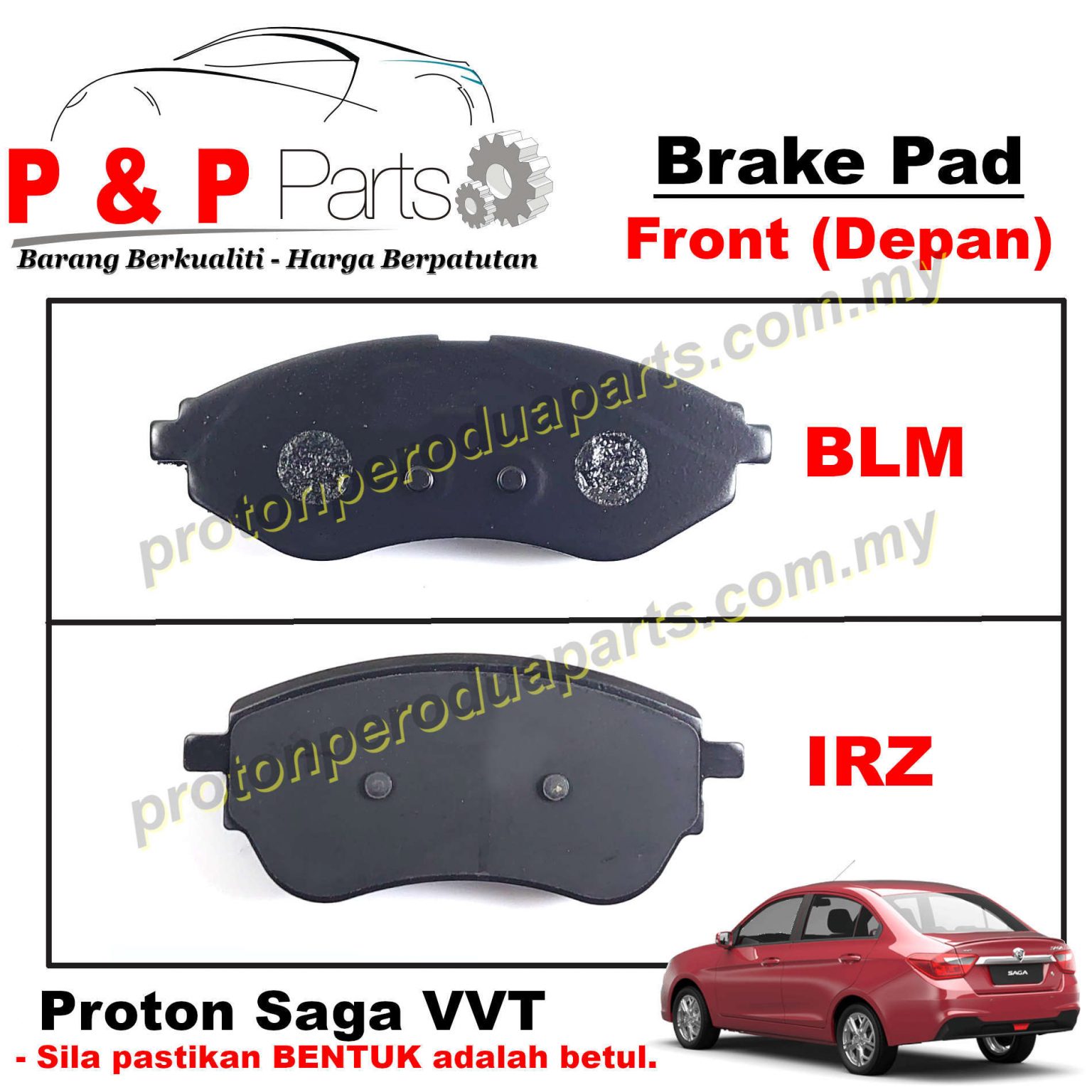 Front Brake Pad Depan Proton Saga Vvt Proton Perodua Parts Online Store For Proton And