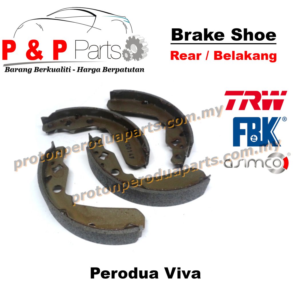 Rear Brake Shoe Lining Pad Belakang - Perodua Viva 660 850 1.0