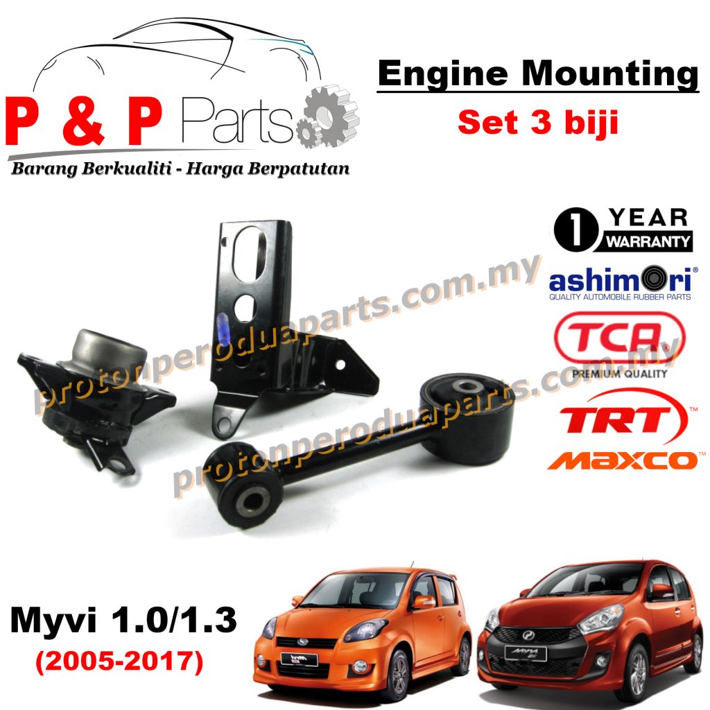 Engine Mounting - 3pcs Set - Perodua Myvi 1.0 1.3 - 1 Year Warranty