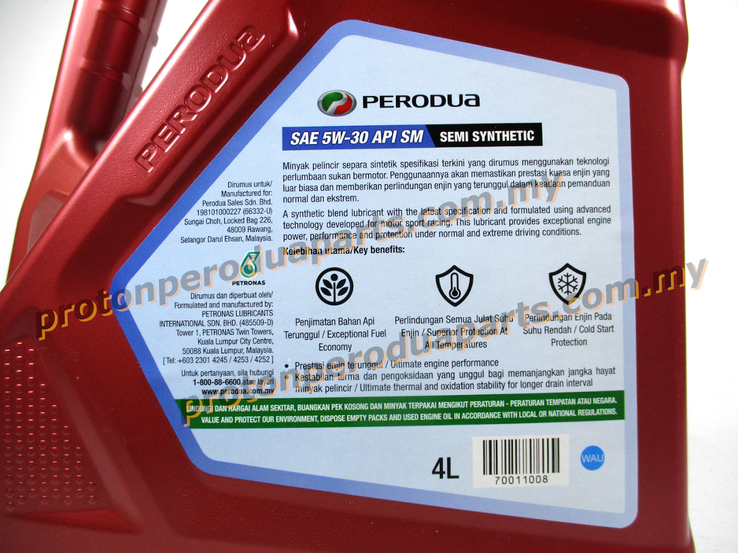 Perodua Engine Oil 5 30 Api Sm 5w 30 4 Litre Oil Filter Original Perodua Semi Synthetic Minyak Hitam Proton Perodua Parts Online Store For Proton And Perodua Car Spare Parts