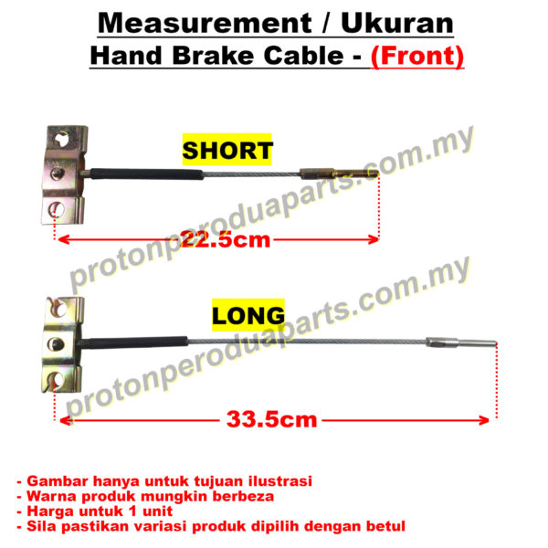 Front Hand Brake Cable Kable Handbrek - Proton Saga Iswara Wira Satria Old Saga BLM Waja Gen 2 Persona