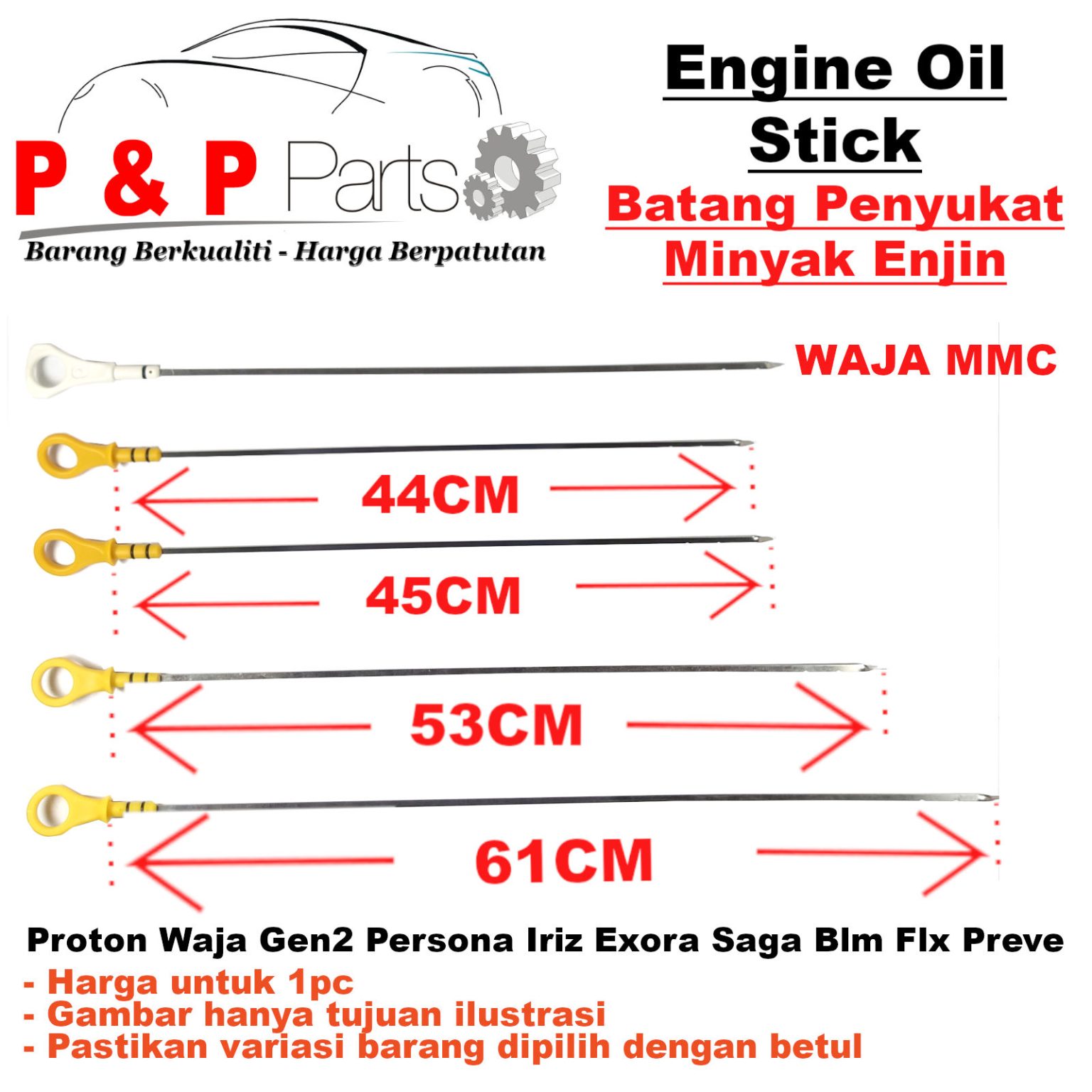 Oil Stick Dipstick Engine Oil Level Gauge Penyukat Minyak Enjin