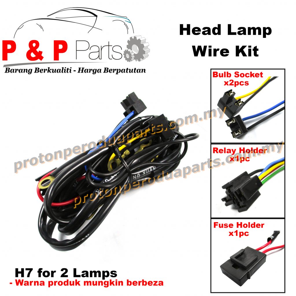 Wire Kit Car H4 H7 Head Light Lamp Bulb Harness Wiring Kit ( Heavy Duty ...